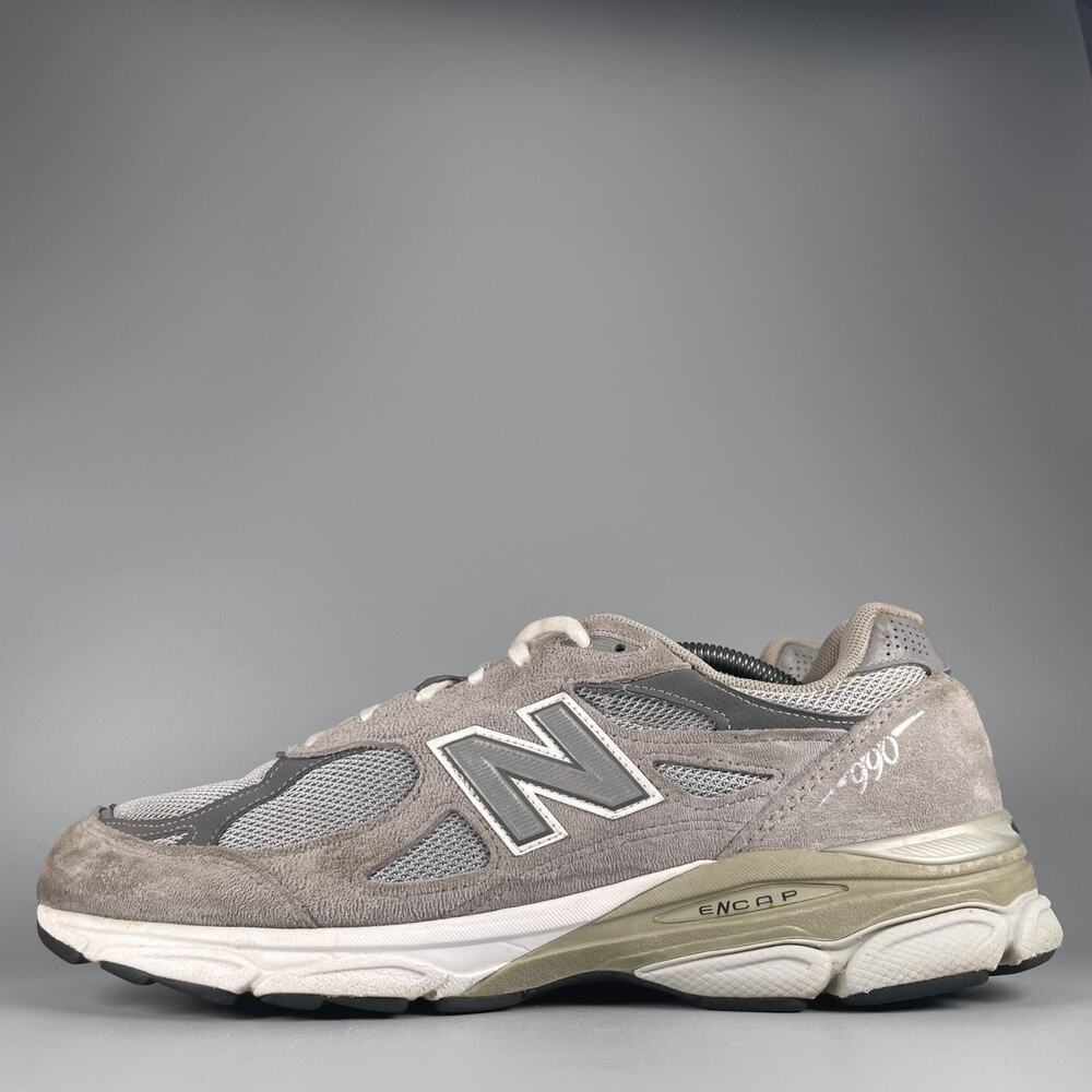 New Balance 990v3 Men's 12 Gray White Walking Sneakers Running Shoes Casual GUC